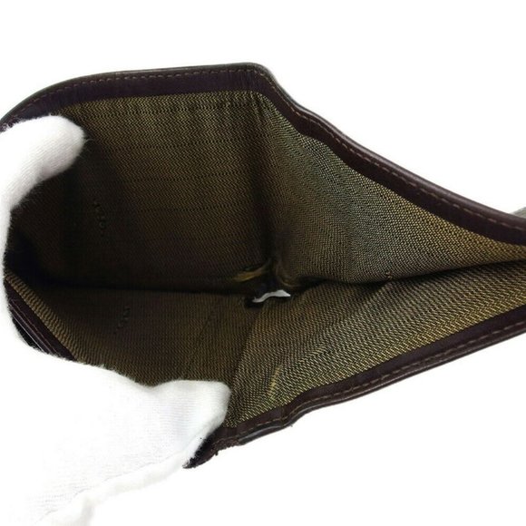 Authentic FENDI Two-folded wallet Zucca beige canvas ~ leather Auth used - Picture 6 of 9